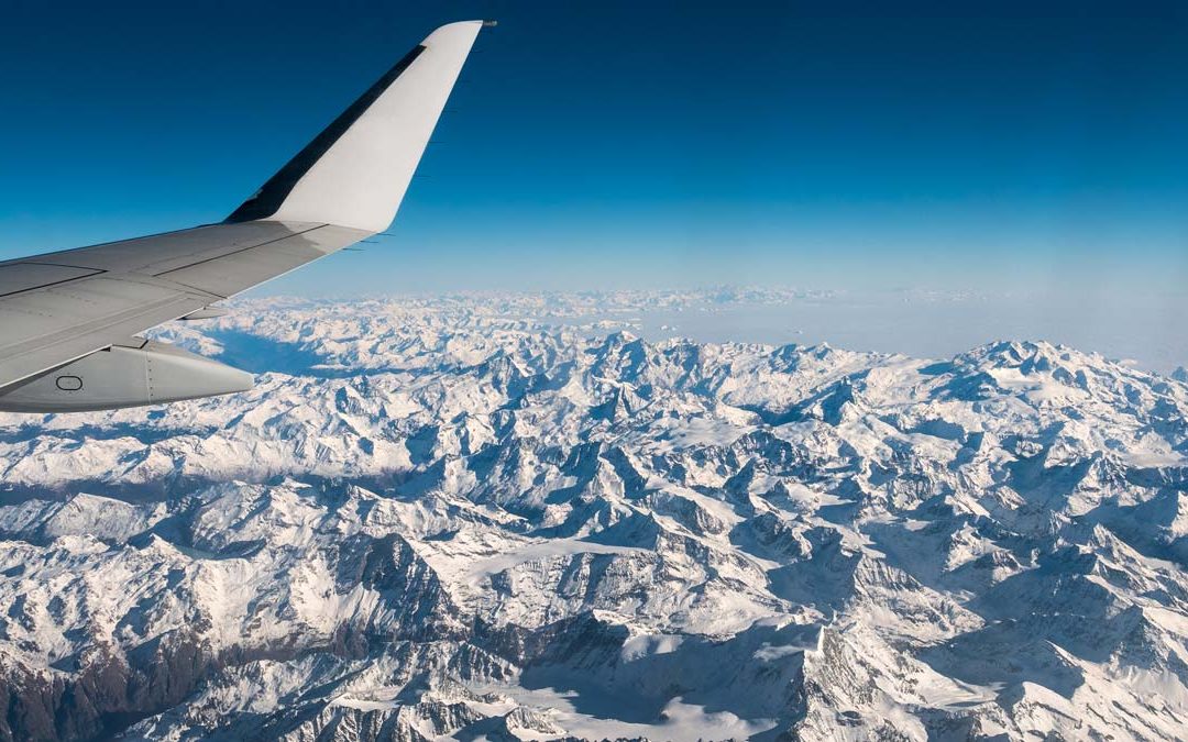 Met het vliegtuig naar wintersport